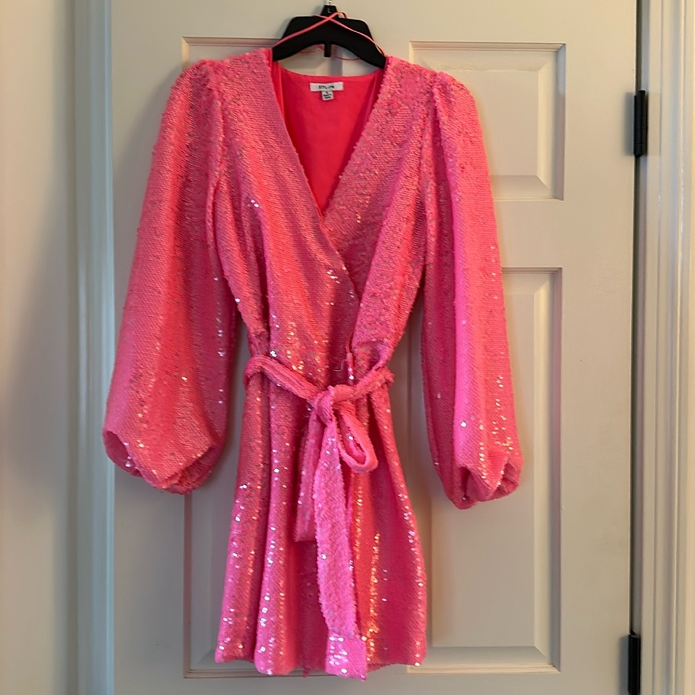 Pink sequin mini dress, size S. Worn 1x.